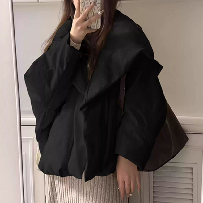 女款 PDS時尚 冬季蝴蝶領日常短版羽絨外套