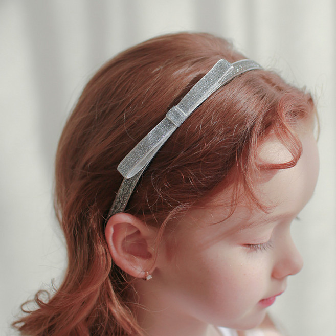 럭키밤비네 여아용 트윙클 리본 슬림 헤어밴드 아동 머리띠