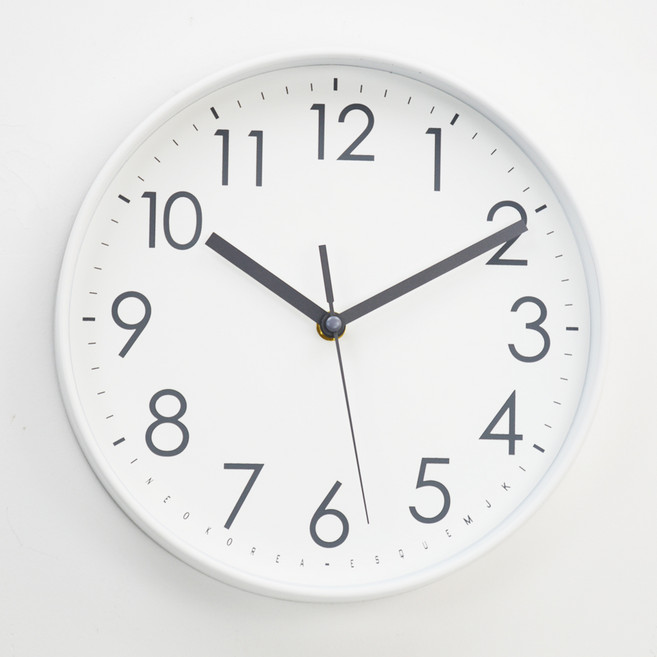 MJK 250 라미 무소음 벽시계, 화이트