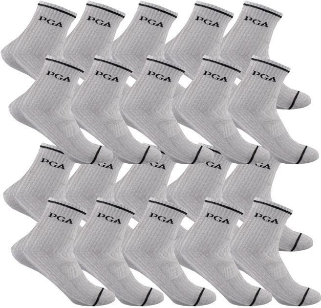 PGA투어 골프 쿠션 중목양말 20족 세트 PGA투어-15, 그레이
