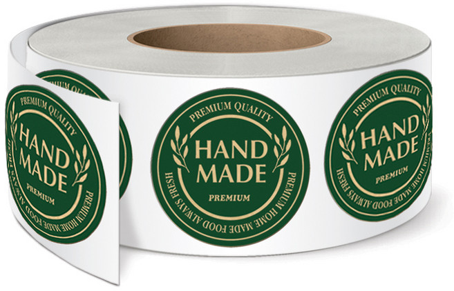 01씰 크라프트 그린 핸드메이드 데코스티커 R-100 500p, 혼합색상, 1개