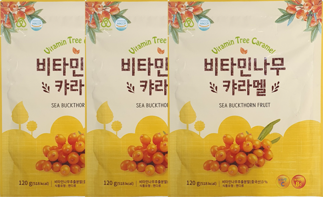 하이투데이 비타민나무 캬라멜, 120g, 3개