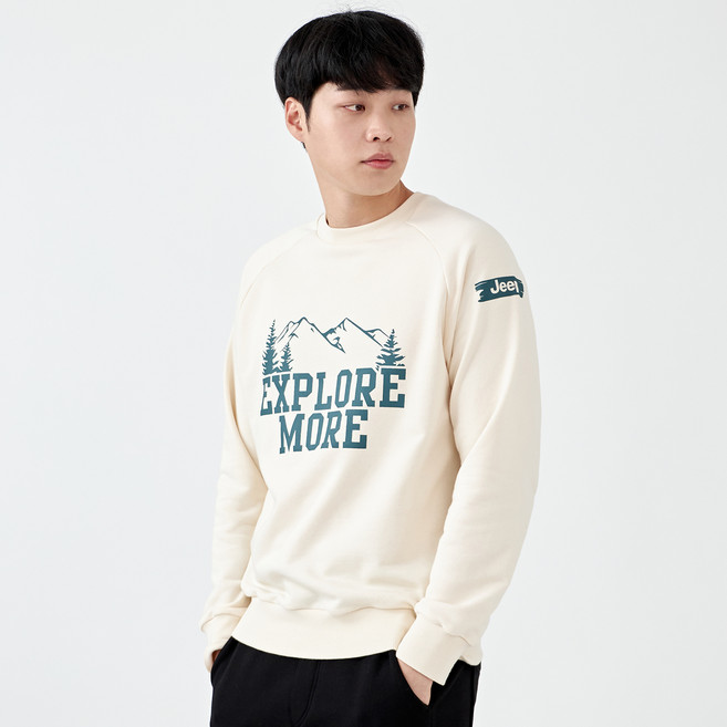 지프 남녀공용 산로고 나그랑 맨투맨 JN6TSU834