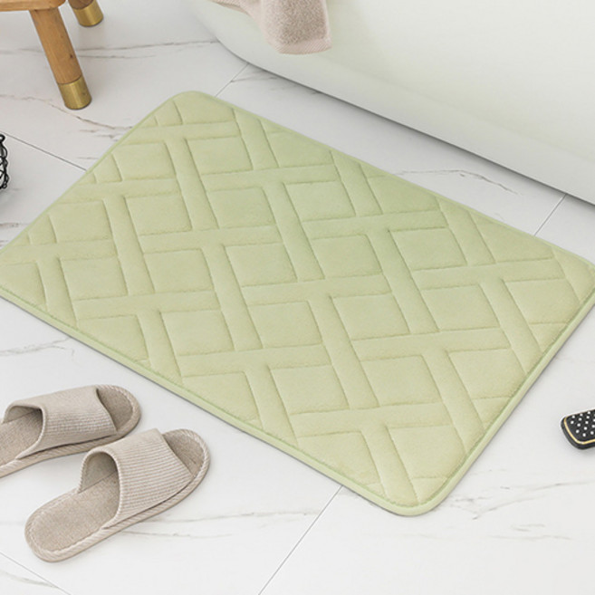 퐁신퐁신 흡수가 잘되는 격자 라인 발매트, 그린