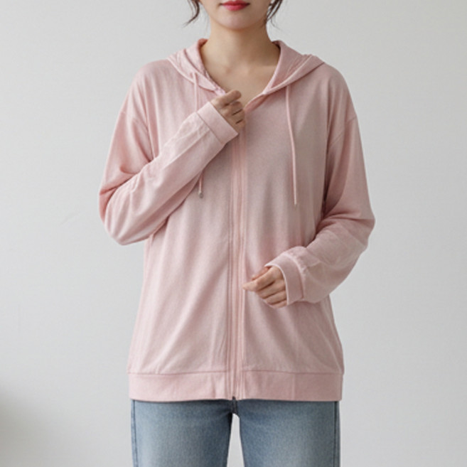 알로데 여성용 루즈핏 얇은 후드 집업