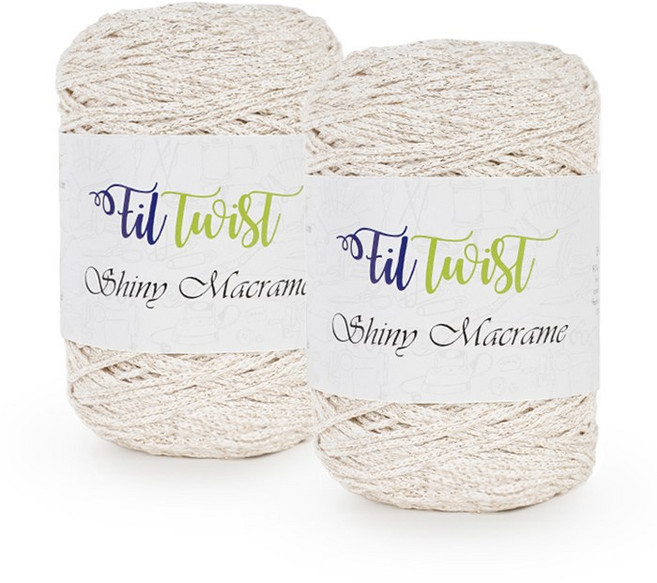 쎄비 필 트위스트 마크라메 뜨개실, 107샤이니아이보리, 2개