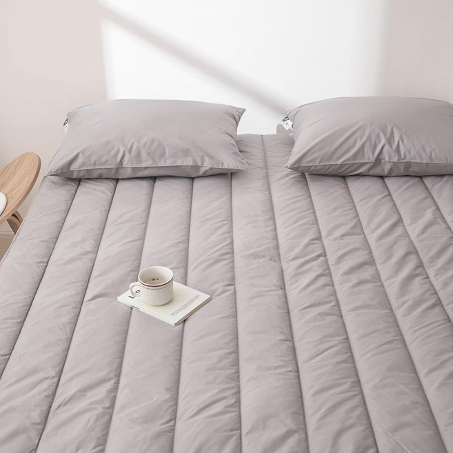 루아베 40수 순면 고정밴드형 침대패드, 라이트그레이