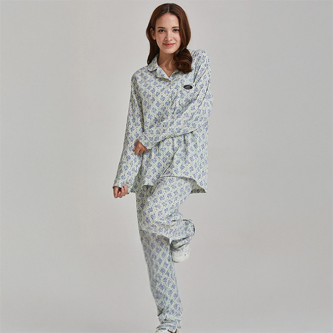 폴앤안나 여성용 라플라워 긴소매 상의 + 하의 세트