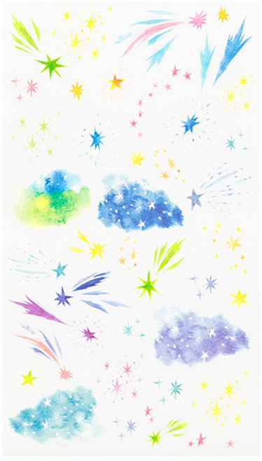 日本 MIDORI 轉印貼紙, 水彩星空, 1張