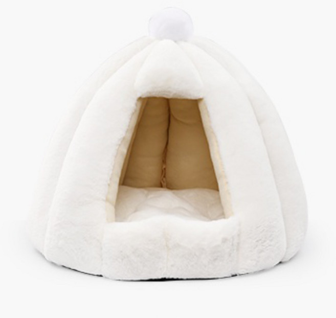 마브펫 고양이 강아지 폼폼 이글루 하우스, 화이트, 1개