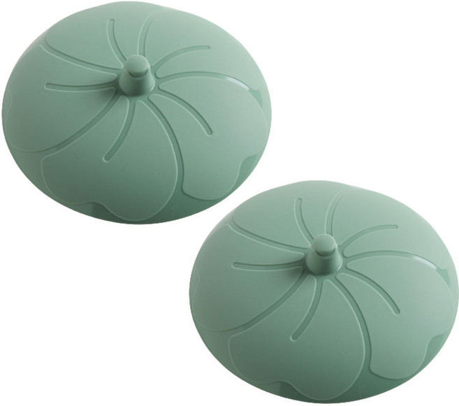 세븐키친 실리콘 플라워 다용도덮개 2p, 그린, 1세트