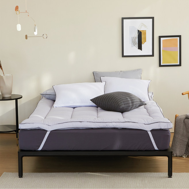 comet 可水洗法蘭絨床墊, 淺灰色