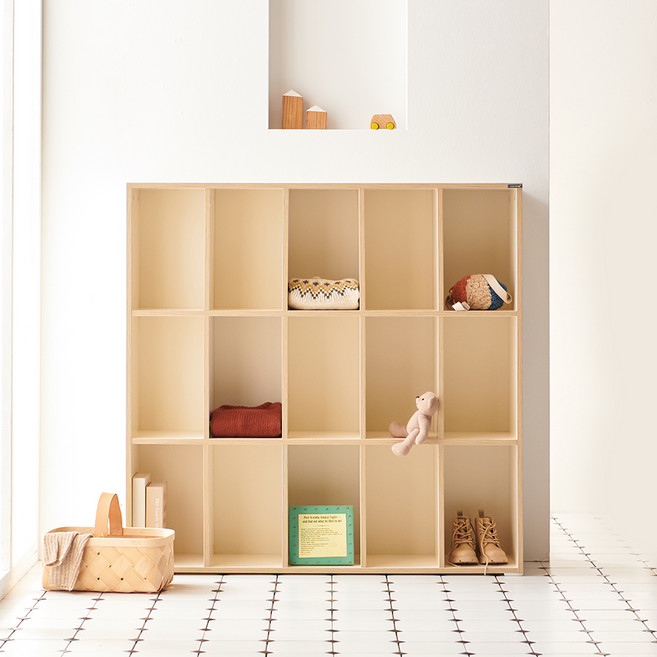 소르니아 롤리 와이드 아동 책장, 아이보리, 3단