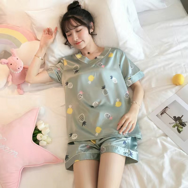 PEONIST 女款寬鬆絲質居家服睡衣