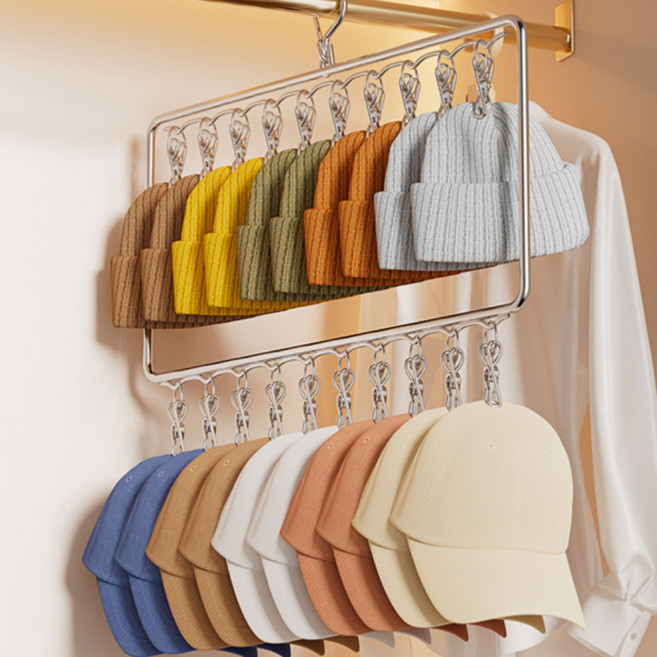 깔끔한 대량수납 다용도 모자걸이 20p, 1개