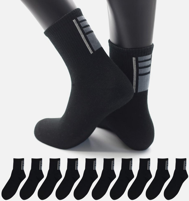 이지레그 남성용 롱런 중목 양말 10족 세트