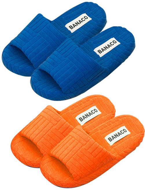 바나코 비비드 테리 룸 슬리퍼, Orange + Blue, 1개