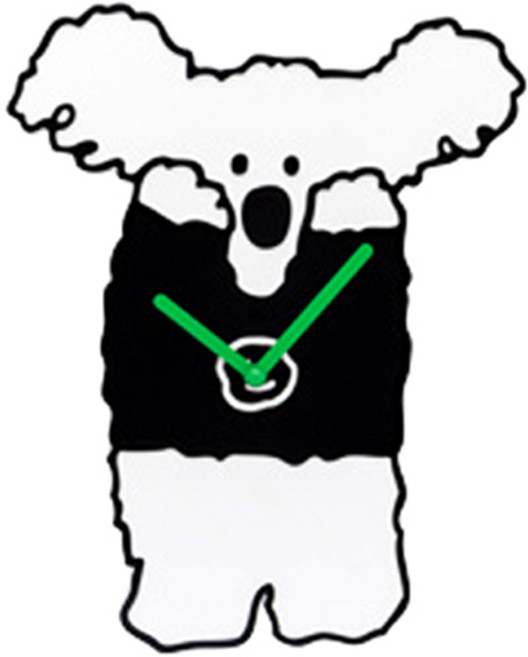 리틀페이퍼 벽시계 코코, 블랙 + 화이트