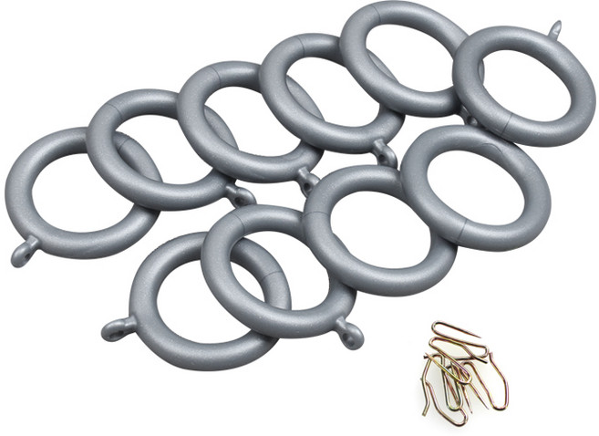 일반 커튼링 35mm 10p + 커튼핀 10p, 실버, 1개