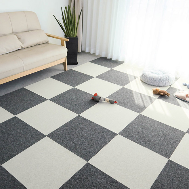 딩동펫 반려동물 미끄럼방지 블럭 카페트 2종 x 14p 세트, 차콜, 아이보리, 1개