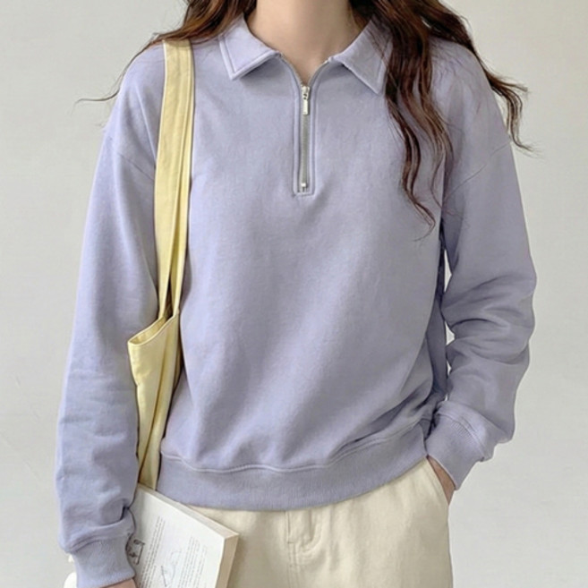 파라다이소 아이캔심플 어반 캐주얼 무드 하프집업 카라 맨투맨