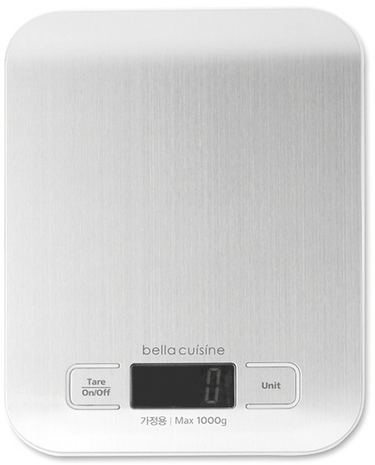 bella cuisine 不鏽鋼廚房電子秤, G1-0171, 銀色, 1kg