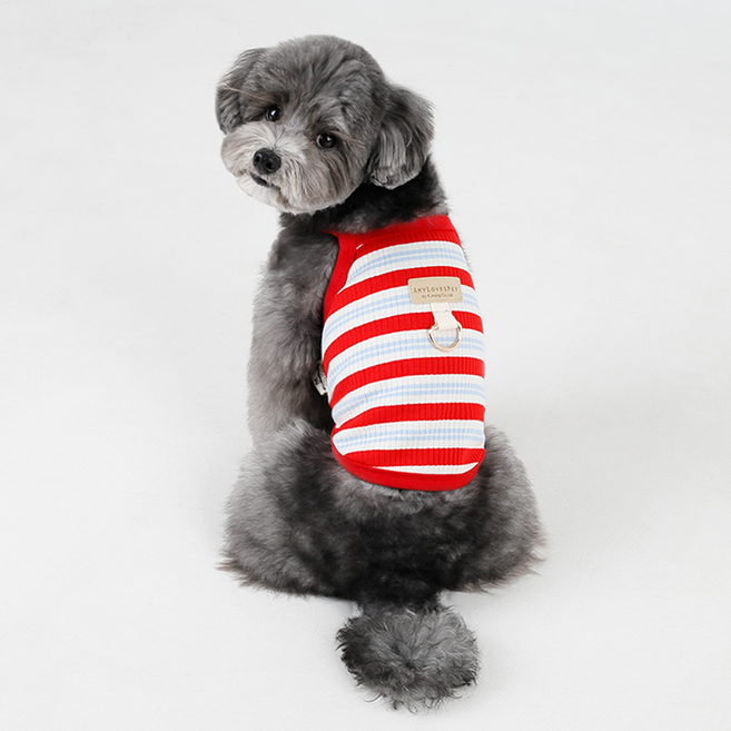 에이미러브즈펫 반려동물 해피 런닝 나시, 레드, 1개