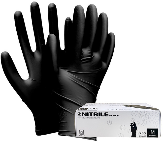 지클럽 니트릴 장갑, 블랙, 중(M), 1개