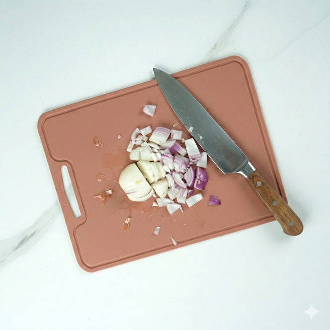 소노리떼 국산 실리콘 다양한 색상 도마, 피치베이지, 1개