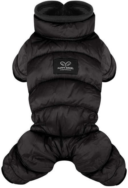 퍼피엔젤 AIR2 여아 강아지용 패딩오버롤 PA-OW542, 999 Black, 1개