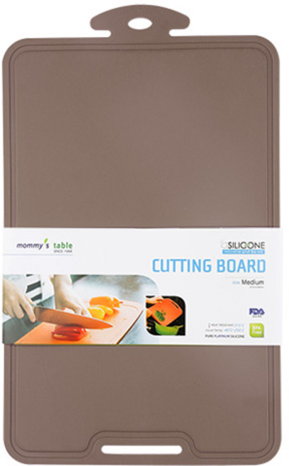 마미스테이블 실리콘 클립형 이유식 과일 야채 캠핑 휴대용 도마, 베어브라운, 1개