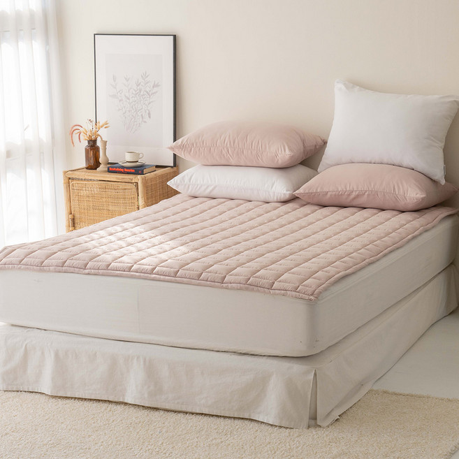 휴가드 진드기방지 마카롱 침대패드 밴딩고정형, 스트로베리