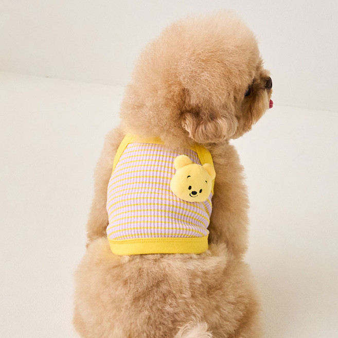 BENNYS 狗狗迪士尼維尼熊娃娃短版上衣, 黃色