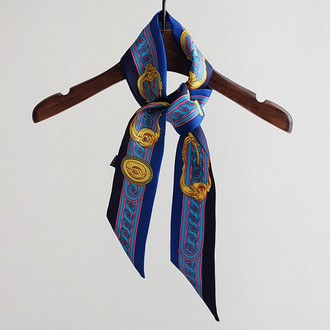 바비수 실크 100 버톤즈 타이 스카프