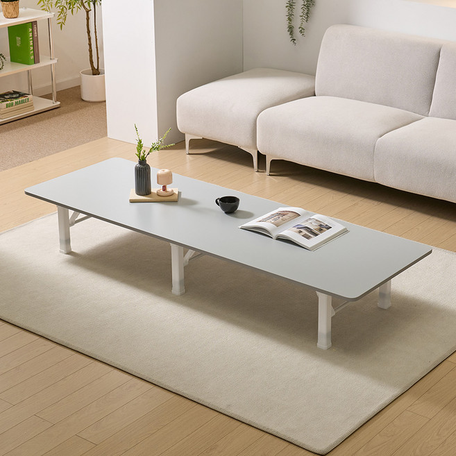 아이캔컴퍼니 국내생산 LPM 모모 폴딩 쌍다리 4단 높이조절 테이블 고객직접설치, 연그레이