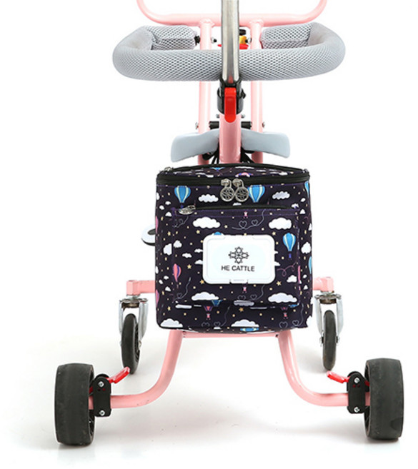 모든 유모차에 99프로 적합한 유모차 걸이 수납 정리함 가방, A다크네이비풍선, 1개