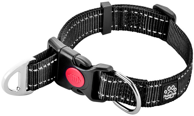 멍템 멀티 목줄 반초크, 블랙, 1개