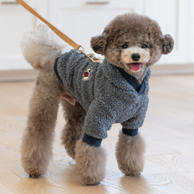 퍼피아 반려동물 라테 뽀글이 후드 티셔츠 TS2122, 틸, 1개