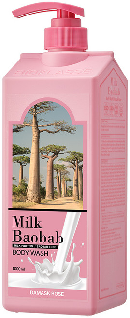 밀크바오밥 바디워시 다마스크 로즈, 1L, 1개