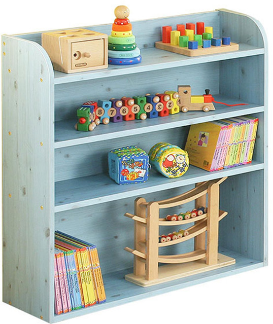 스텔홈 드미엘 DIY 와이드 하이 4단 슬림 책장, 하늘블루