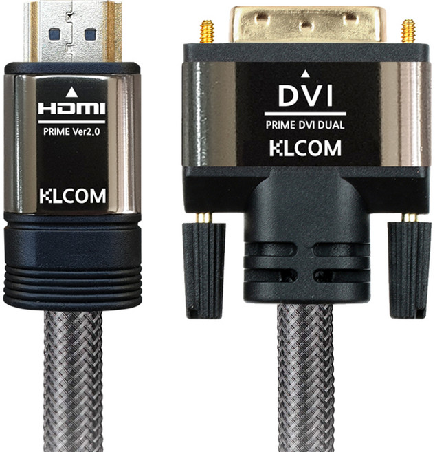케이엘컴 4K UHD 고급 HDMI V2.0 to DVI-D 케이블 2m