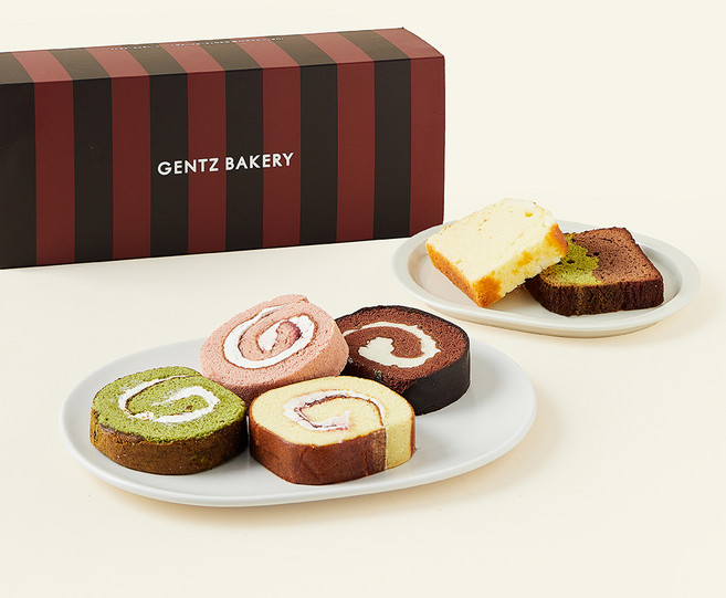 겐츠베이커리 롤 파운드 케이크 피스 9종 세트 480g + 쇼핑백, 1세트