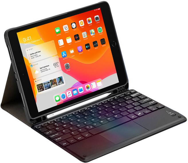 SDIC 태블릿PC 터치패드 키보드 케이스, 검정