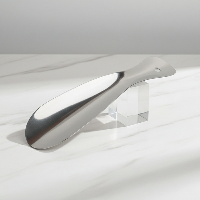 마켓피아 신발 헤라 휴대용 금속 구두 주걱 18cm, 실버, 1개