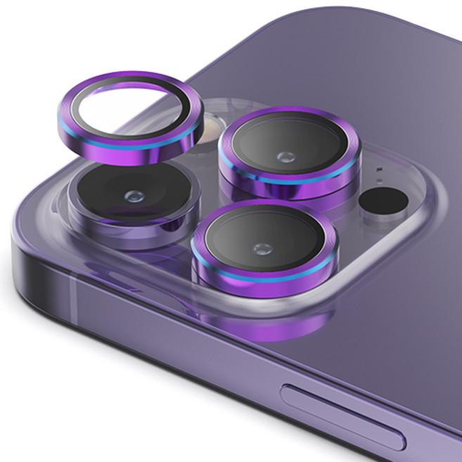 신지모루 AR 빛번짐방지 메탈 프레임 링 휴대폰 카메라 렌즈 강화유리 액정보호필름 오로라, 1개