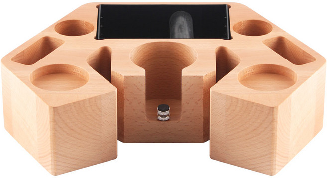 코빙 커피 탬퍼 포터필터 거치대 탬핑 스테이션 58mm 전용, 우드, 1개