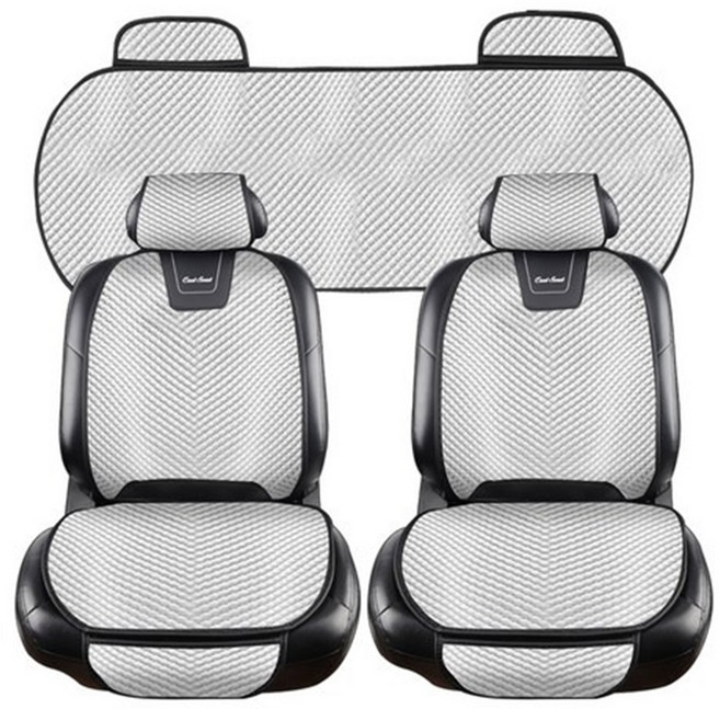 GMZ MOTORS 網狀通風座椅 駕駛員座椅 + 副駕駛座椅 + 後座套組, 1組, 白銀色