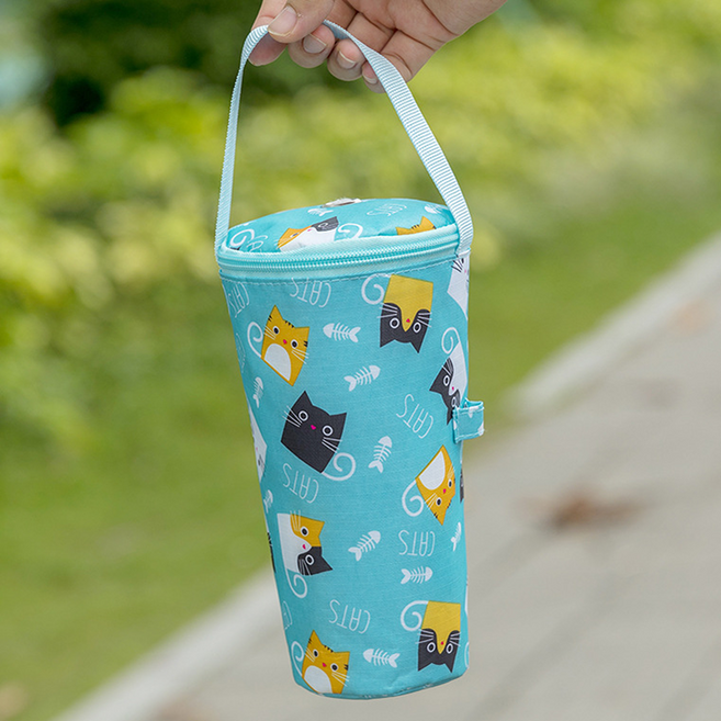비단길 모루나 음료 텀블러가방 보냉백 파우치, 블루캣, 1개