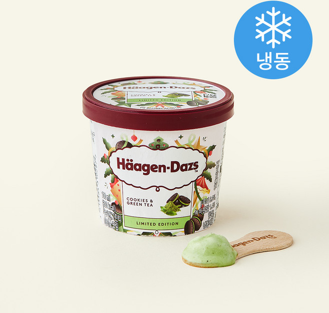 하겐다즈 미니컵 쿠키 앤 그린티 아이스크림 (냉동), 1개, 1개입, 100ml