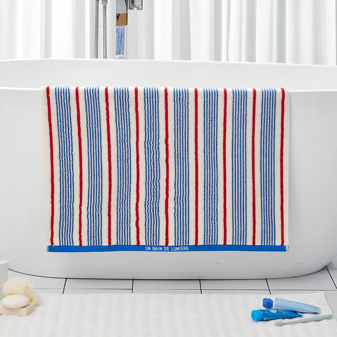 모던하우스 마린 더블 스트라이프 바스타월 460g 30수 코마사 70 x140 cm, BLUE, 1개